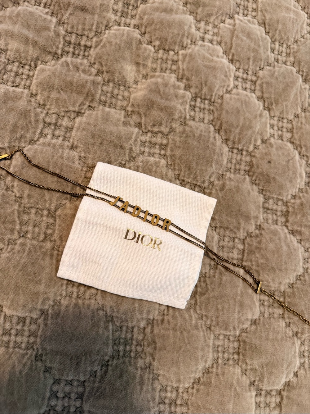 Dior Gold J'ADIOR Letter Double Chain Necklace